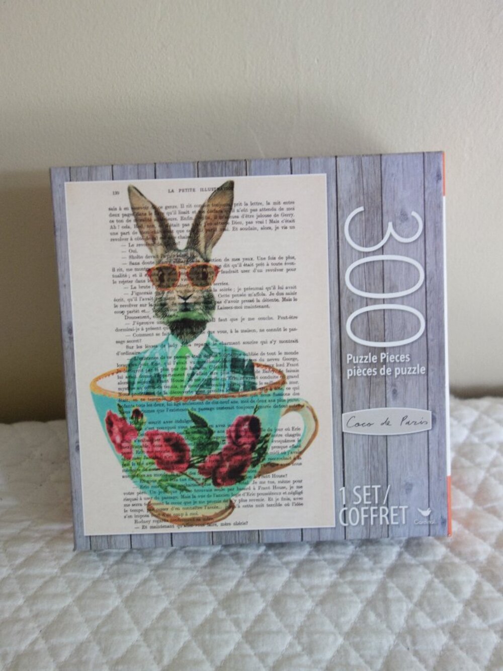 New CARDINAL Coco de Paris Rabbit in Cup 300 piece puzzle